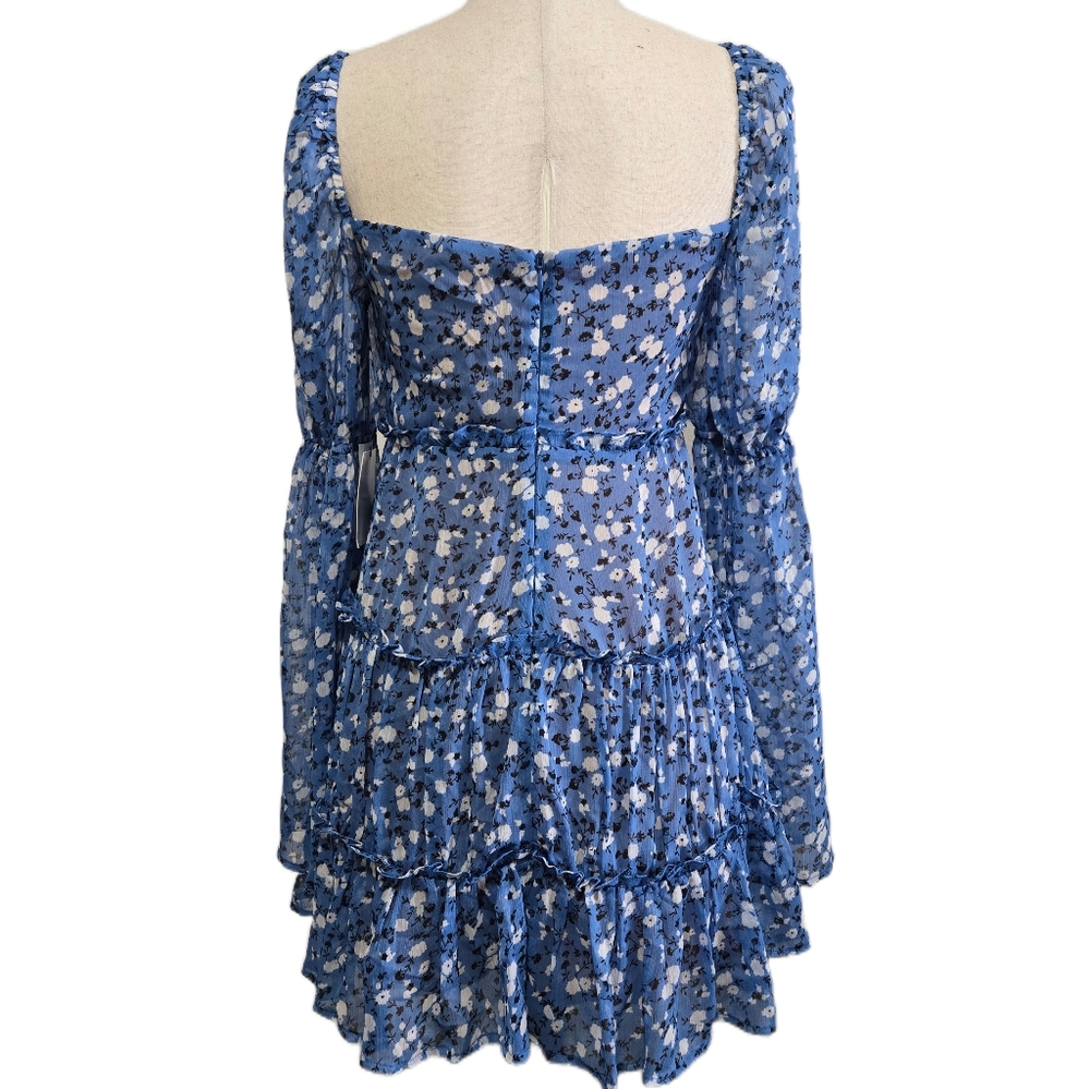 Revolve MAJORELLE Ailish Mini Dress Blue Ditsy Floral Size Small - Picture 8 of 16